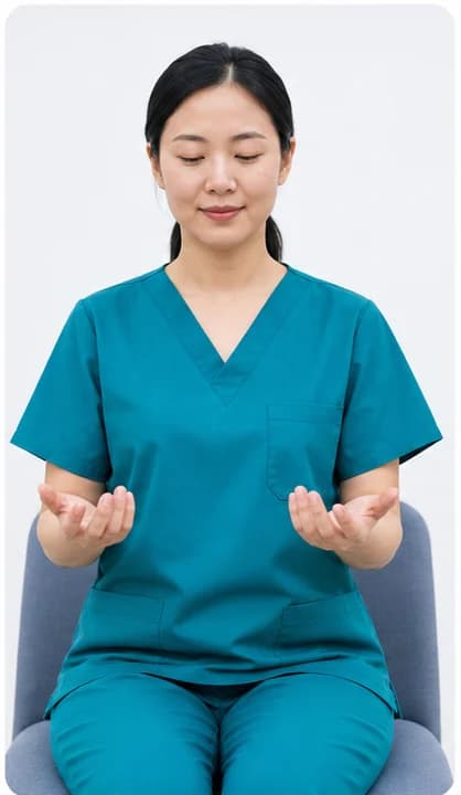 坐姿輕握手後完全放鬆